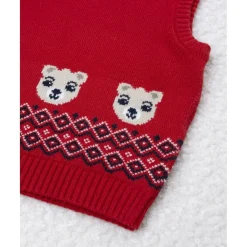 Prenatal Chaleco bebé rojo con bordados* Niño·Bebé Niño 3-36 Meses|Bebé Niño 3-36 Meses·Jerséis Y Cardigans