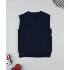 Prenatal Chaleco de niño azul con bordados