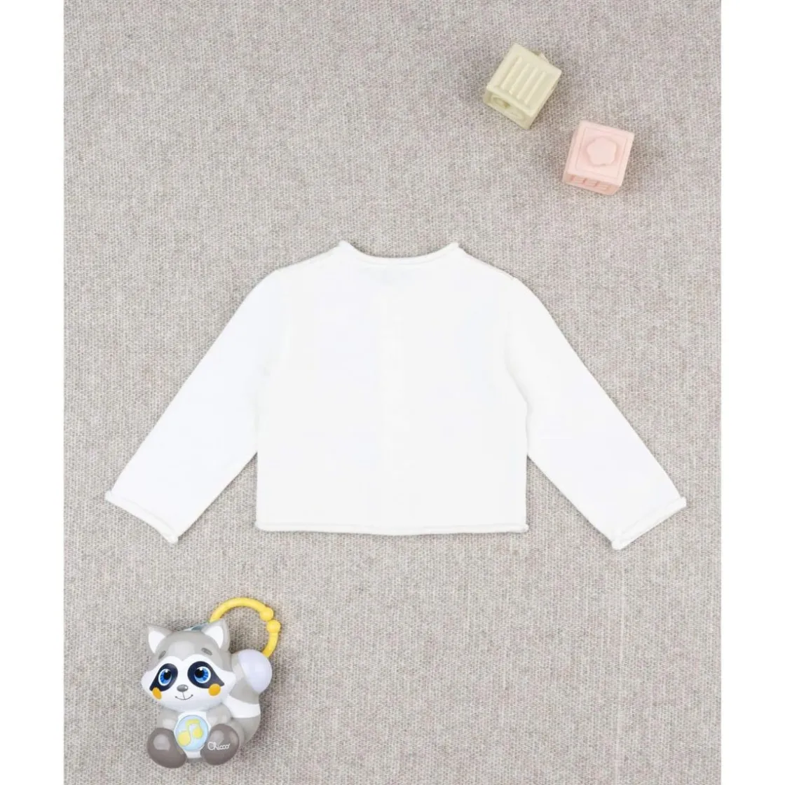 Prenatal Chaqueta de punto blanca para niña