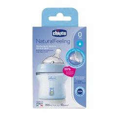 CHICCO - Biberón Natural Feeling 150ml Azul 0m+