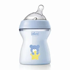 CHICCO - Biberón Natural Feeling 250ml Azul 2m+* Biberones Y Chupetes·Biberones