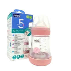 CHICCO - Biberón rosa de fluido lento 150 ml Perfect5