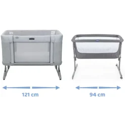 CHICCO - Cuna de colecho Next2Me Forever Ash Grey Cross Collection* Descanso·Minicunas Y Reductores