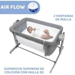 CHICCO - Minicuna Next2Me Magic Evo Dark Grey* Descanso·Minicunas Y Reductores