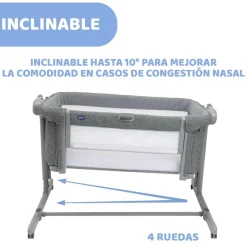 CHICCO - Minicuna Next2Me Magic Evo Dark Grey* Descanso·Minicunas Y Reductores