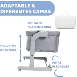 CHICCO - Minicuna Next2Me Magic Evo Grey Mist* Descanso·Minicunas Y Reductores