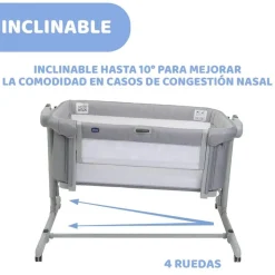 CHICCO - Minicuna Next2Me Magic Evo Grey Mist* Descanso·Minicunas Y Reductores