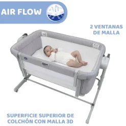 CHICCO - Minicuna Next2Me Magic Evo Grey Mist* Descanso·Minicunas Y Reductores