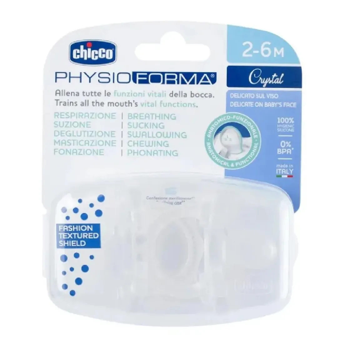 CHICCO - Pack 2 Chupetes PhysioForma Crystal 2-6 m