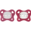 CHICCO - Pack 2 Chupetes Physio Dual Soft 16-36M - Rosa* Biberones Y Chupetes·Chupetes