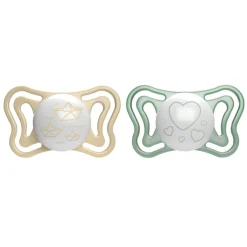 CHICCO - Pack 2 chupetes Physio Light Glow 2-6M