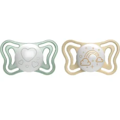 CHICCO - Pack 2 chupetes Physio Light Glow 2-6M