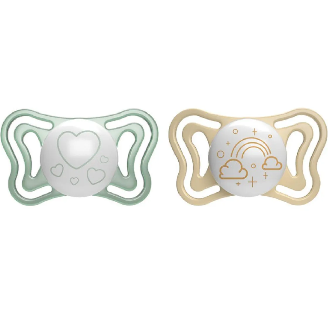 CHICCO - Pack 2 chupetes Physio Light Glow 2-6M