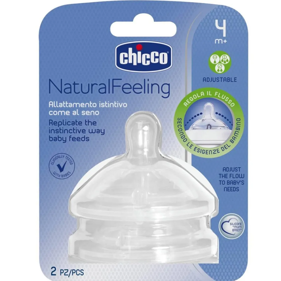 CHICCO - Pack 2 tetinas NaturalFeeling - Flujo regulable* Biberones Y Chupetes·Tetinas
