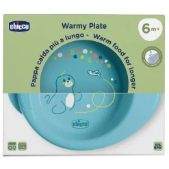 CHICCO - Plato Térmico 6M - Azul* Preparación Comida Y Accesorios·Platos Y Cubiertos Infantiles