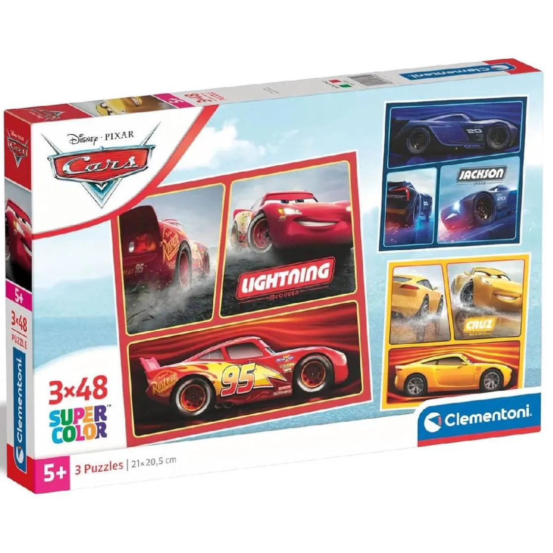 CLEMENTONI - 3 puzzles 48 piezas - Cars