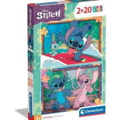 CLEMENTONI - 2 Puzzles 20 piezas - Stitch