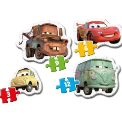 CLEMENTONI - Cars - Puzzle progresivo Cars de 3-6-9-12 piezas ㅤ