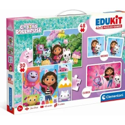 CLEMENTONI - Gabbys Dollhouse - Puzzle Edukit 4 en 1* Juguetes Educativos Y Libros|Juegos Y Puzzles