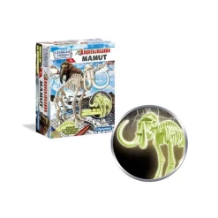 CLEMENTONI - Juego científico Arqueojugando Mamut fosforescente para excavar y montar dinosaurios ㅤ