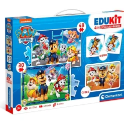 CLEMENTONI - Patrulla Canina - Edukit 4 en 1 con puzzle y juego de memoria Patrulla Canina ㅤ