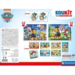 CLEMENTONI - Patrulla Canina - Edukit 4 en 1 con puzzle y juego de memoria Patrulla Canina ㅤ