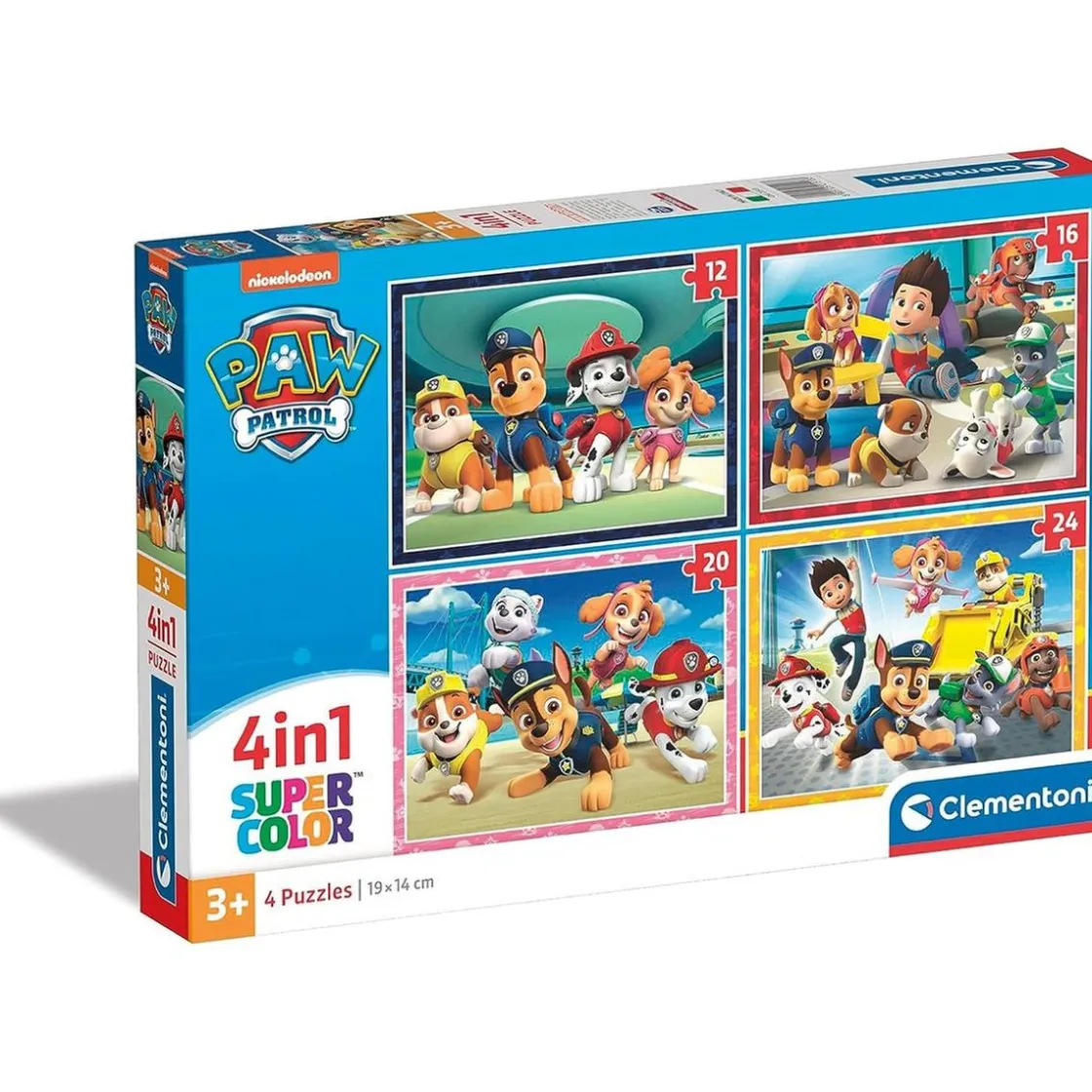CLEMENTONI - Patrulla Canina - Puzzle infantil de Patrulla Canina: conjunto de 12, 16, 20 y 24 piezas, color variado, talla única ㅤ