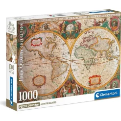 CLEMENTONI - Puzzle de 1000 piezas con Mapa antiguo, fabricado en Italia ㅤ* Juegos Y Puzzles