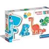 CLEMENTONI - Puzzle infantil progresivo de dinosaurios ㅤ* Juegos Y Puzzles