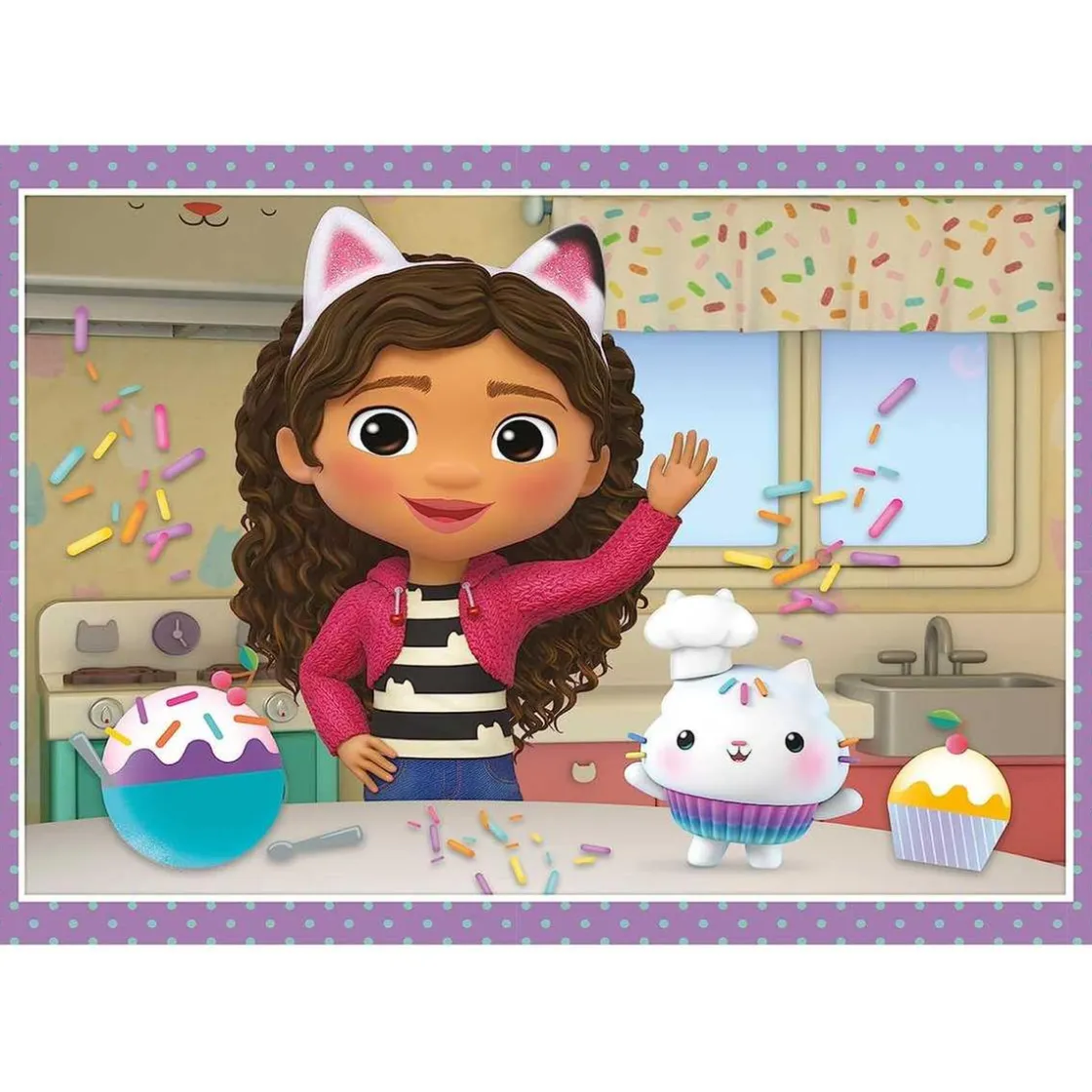 CLEMENTONI - Puzzle infantil 4 en 1: Casa de Muñecas de Gabby, 12-24 piezas, tamaño único ㅤ* Juegos Y Puzzles