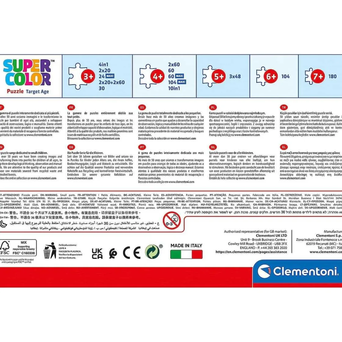 CLEMENTONI - Puzzle infantil 4 en 1: Casa de Muñecas de Gabby, 12-24 piezas, tamaño único ㅤ* Juegos Y Puzzles