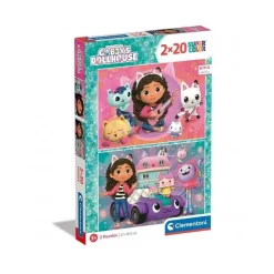 CLEMENTONI - Puzzle Infantil 2x20 Piezas La Casa de Muñecas de Gabby ㅤ* Juegos Y Puzzles