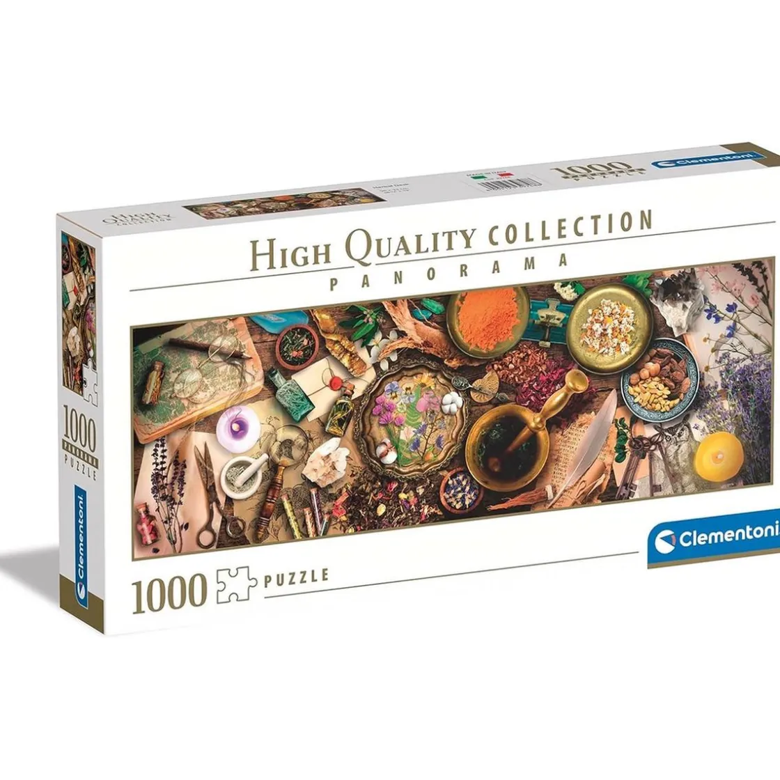 CLEMENTONI - Puzzle Panorama de 1000 piezas: Mesa del Herbolista ㅤ* Juegos Y Puzzles