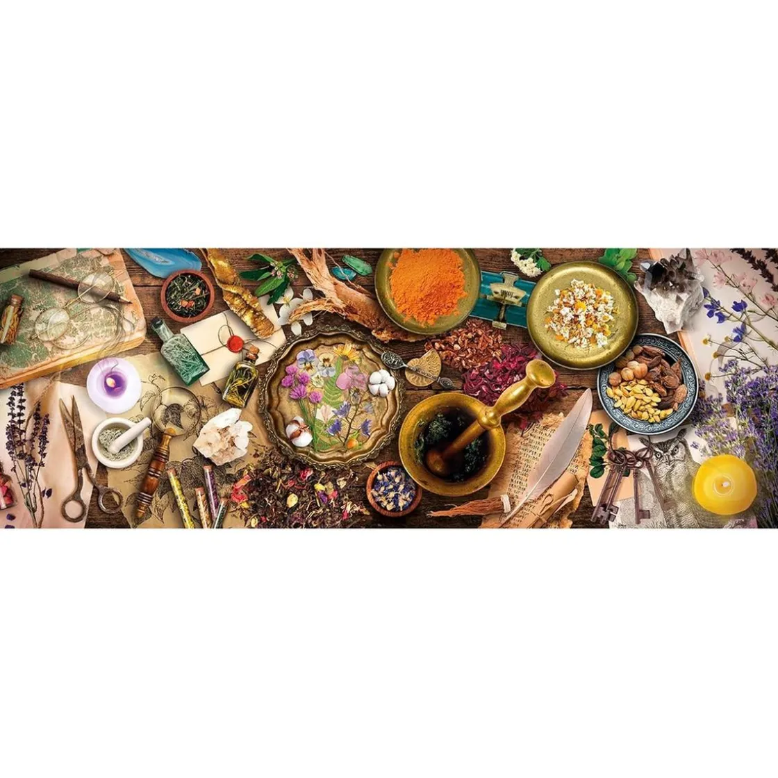 CLEMENTONI - Puzzle Panorama de 1000 piezas: Mesa del Herbolista ㅤ* Juegos Y Puzzles