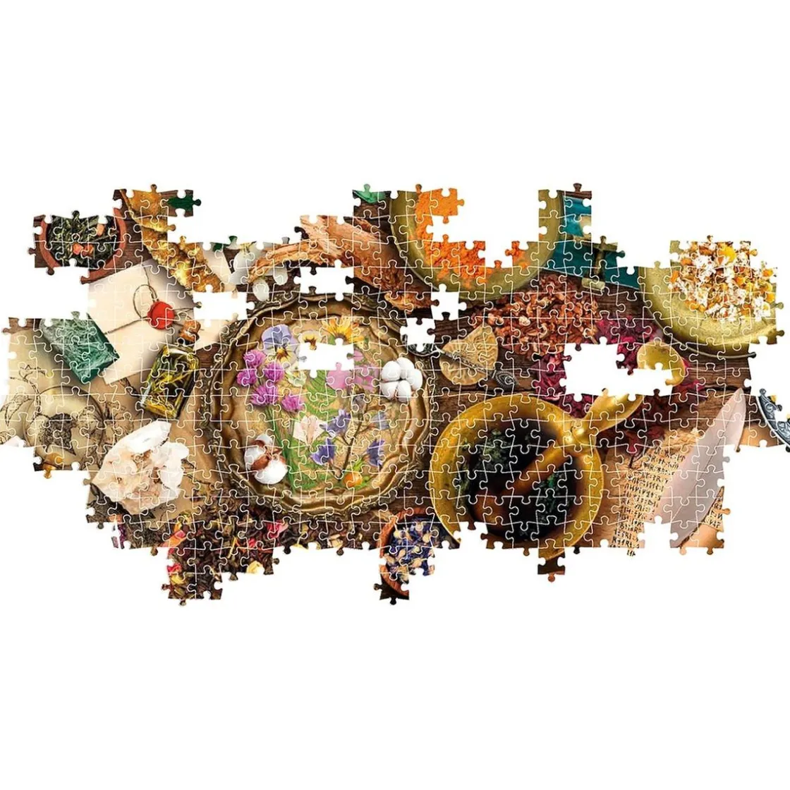 CLEMENTONI - Puzzle Panorama de 1000 piezas: Mesa del Herbolista ㅤ* Juegos Y Puzzles
