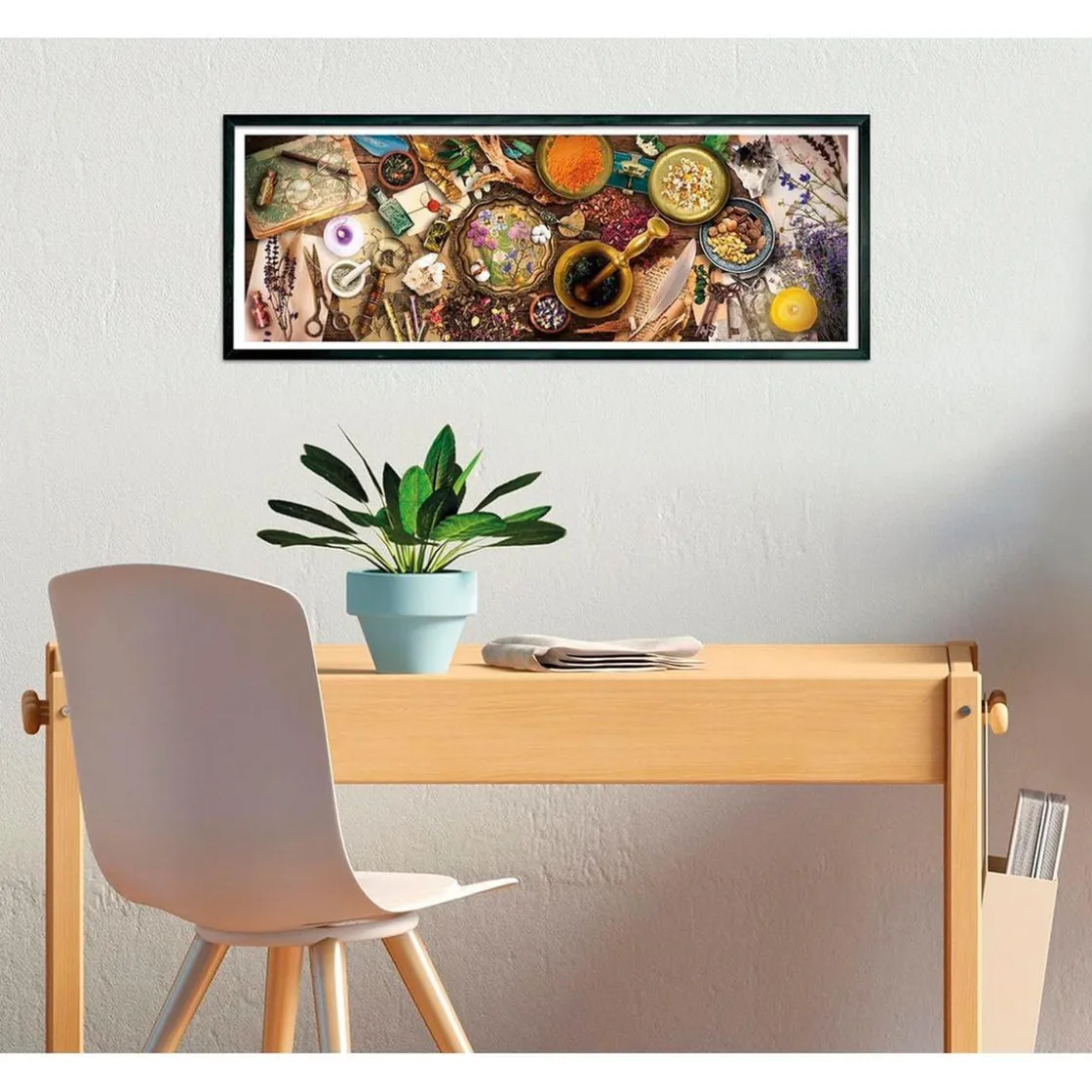 CLEMENTONI - Puzzle Panorama de 1000 piezas: Mesa del Herbolista ㅤ* Juegos Y Puzzles