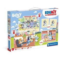 CLEMENTONI - Puzzles Edukit 4 en 1 Bluey* Juguetes Educativos Y Libros|Juegos Y Puzzles