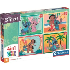 CLEMENTONI - Puzzles progresivos 4 en 1 - Stitch
