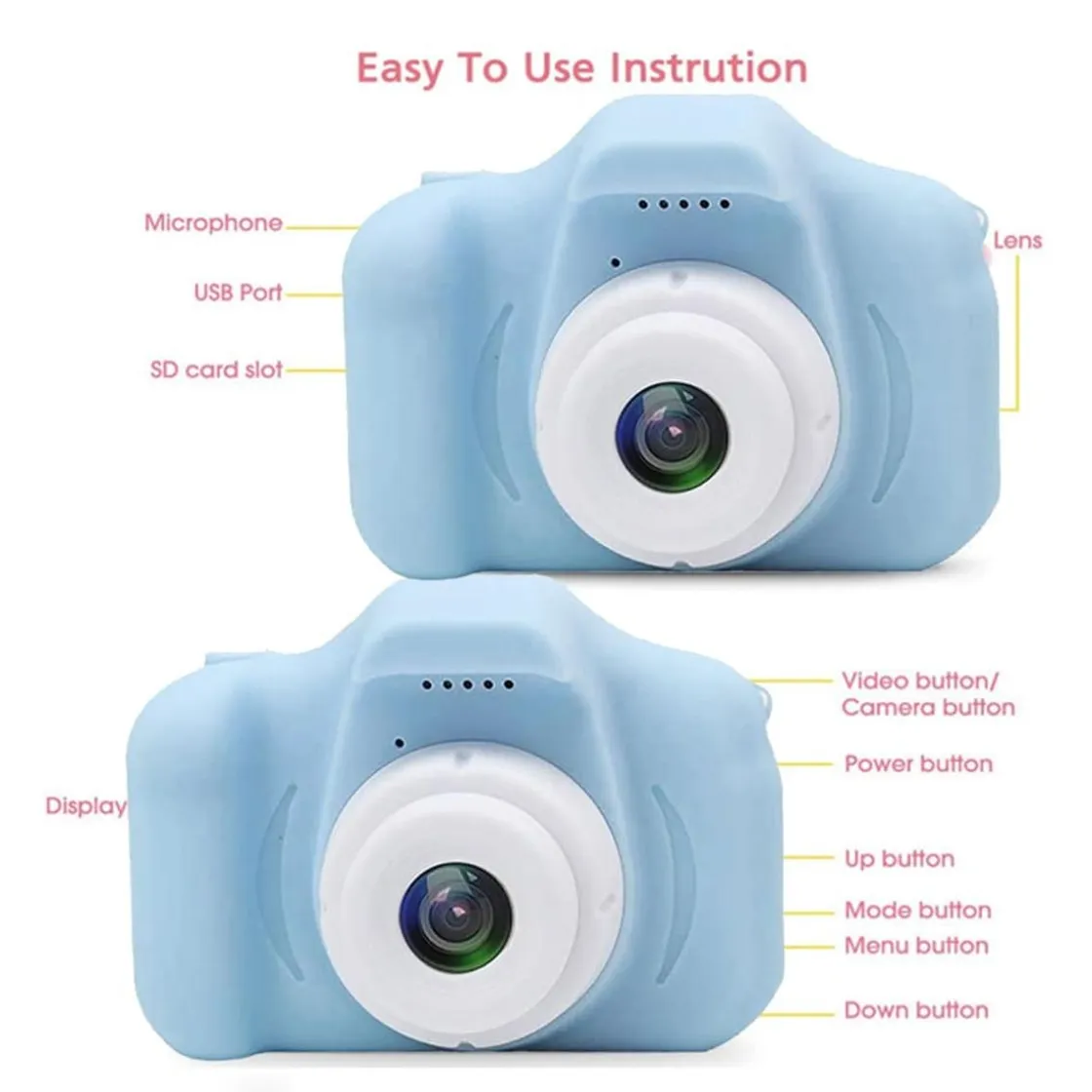 KLACK EUROPE Cámara digital infantil azul
