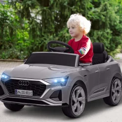 AIYAPLAY Coche Eléctrico Audi Q8 Etron Sportback 12V Gris* Vehículos De Batería O A Pedales