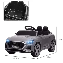 AIYAPLAY Coche Eléctrico Audi Q8 Etron Sportback 12V Gris* Vehículos De Batería O A Pedales