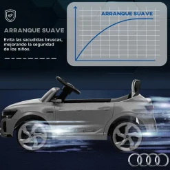 AIYAPLAY Coche Eléctrico Audi Q8 Etron Sportback 12V Gris* Vehículos De Batería O A Pedales