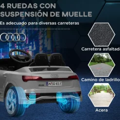 AIYAPLAY Coche Eléctrico Audi Q8 Etron Sportback 12V Gris* Vehículos De Batería O A Pedales