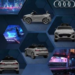 AIYAPLAY Coche Eléctrico Audi Q8 Etron Sportback 12V Gris* Vehículos De Batería O A Pedales