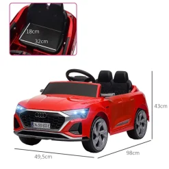 AIYAPLAY Coche Eléctrico Infantil Audi Q8 Etron Sportback 12V Rojo* Vehículos De Batería O A Pedales