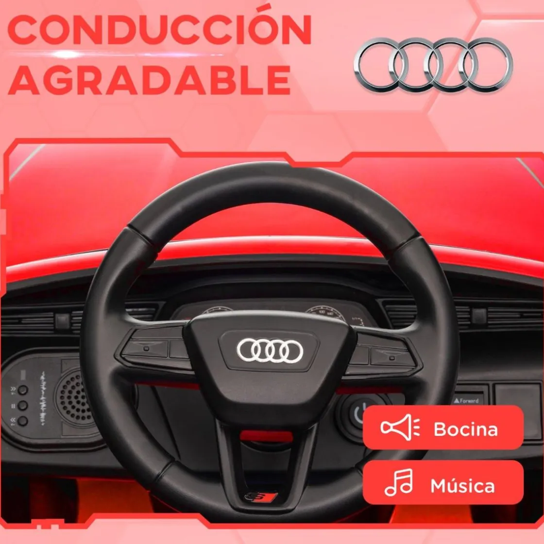 AIYAPLAY Coche Eléctrico Infantil Audi Q8 Etron Sportback 12V Rojo* Vehículos De Batería O A Pedales