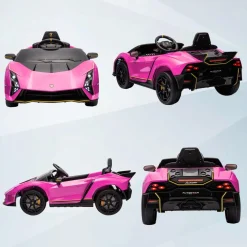 AIYAPLAY Coche eléctrico Lamborghini Autentica Rosa