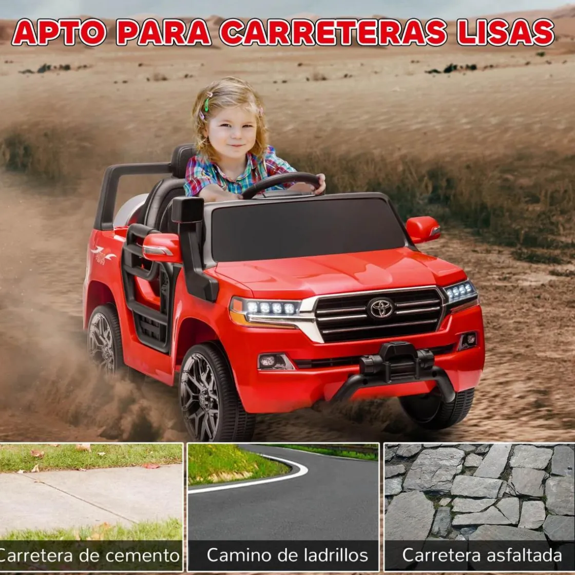 AIYAPLAY Coche eléctrico Toyota LAND CRUISER Rojo