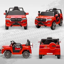 AIYAPLAY Coche eléctrico Toyota LAND CRUISER Rojo