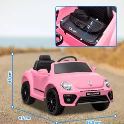 AIYAPLAY Coche eléctrico Volkswagen Beetle Rosa